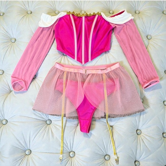 Molliwater Dresses & Skirts - New Small Princess Aurora Costume Skirt Set Halloween Sleeping Beauty